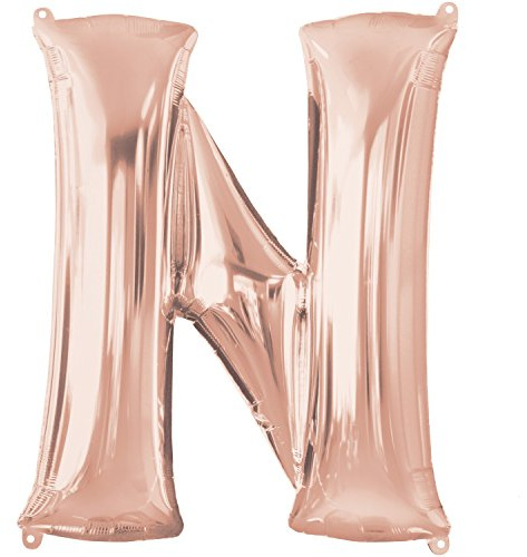 amscan 3657701 Supershape Letter 'N' Rose Gold