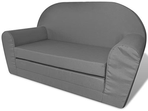 Festnight Kinder Aufklappbar Loungesessel Kindersessel Kinderm?bel Kindersofa für Wohnzimmer oder Schlafzimmer - Grau