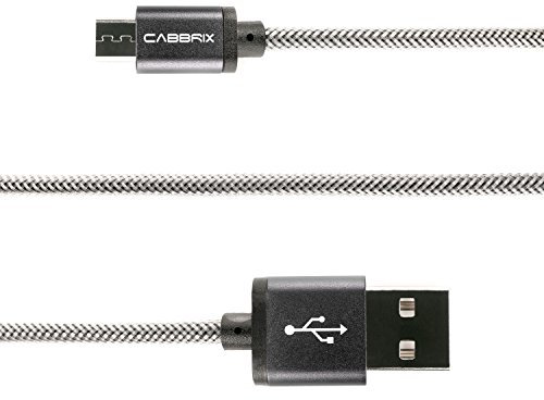 CABBRIX Micro USB Ladekabel Space Gray 1,5m Lang [USB Schnellladekabel] Nylon 2,4A Sync Android Smartphones für Samsung Galaxy S7 S6 Edge S5 Neo HTC LG Sony Nexus Nokia Huawei Kindle XBOX PS4 JBL