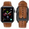 MroTech Bracelet Compatible pour Apple Watch 45mm 44mm 42mm Bracelet en Cuir véritable Remplacement pour iWatch Série 7/6/SE/5/4/3/2/1 42/44/45 mm Bracelet de Montre Band (Marron)