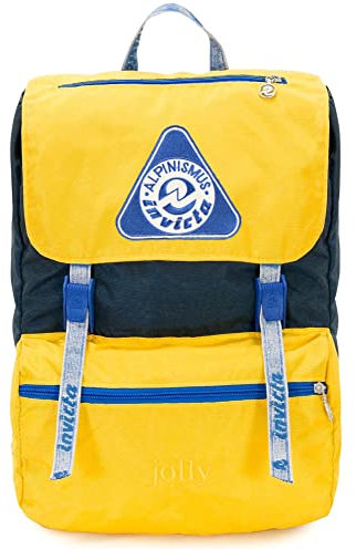 Invicta Zaino Jolly Vintage, Giallo/Blu, Tasca Porta Pc 13'', Viaggio y Tempo Libero, 18 Lt, Per Uomo Donna