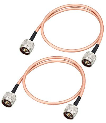 sourcing map 2 Stücke 0.6m Koaxialkabel, RG142 SAT Antennenkabel N-Stecker auf N-Stecker Antennenkabel für Antennen, Kommunikations, Audio- und Videoübertragungs