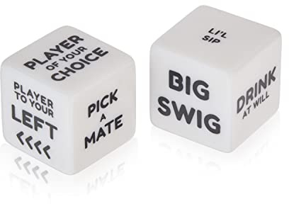True Drinking Dice - Adult Party Games Drinking - Fun Drinking Games for Parties - Includes 2 Dice with Instructions - 2+ Players Dice Drinking Game