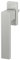 Design Aluminium Fenstergriff Dublin - pulverbeschichtet, Farbe:Silber F1, Stiftlänge:40mm