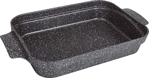 Kamberg Bandeja para Lasañas/Bandeja para horno 36 x 27.5 x 7 cm, aluminio fundido, revestimiento tipo piedra, todo tipo de fuentes de calor, incluida la inducción, sin PFOA