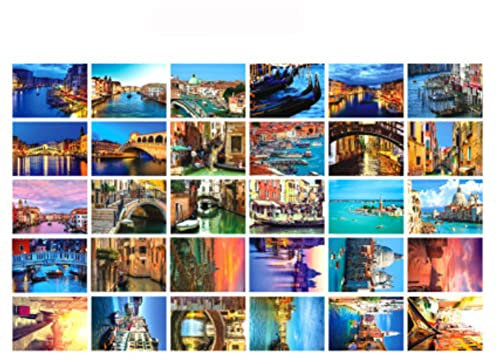 30 Stück 1 Set Weltberühmte Stadt Sehenswürdigkeiten Landschaft Postkarten Geschenk Blanko Postkarten (Venedig)