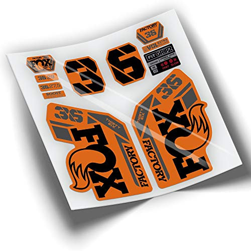 Adesivi forcella bicicletta Fox 36 Factory 2021 WP326, arancione