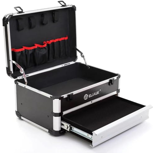 E ELIAUK Tool Box Tool Organizer Storage Cabinet Carry Case Tool box with DrawersSilver