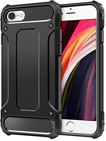 Coolden for iPhone SE 2020 Case iPhone 8 Case Rugged Tough Dual Layer Armor Case Shockproof Case Heavy Duty Hard Back TPU Bumper Protective Case Phone Case Cover for iPhone 7/8/SE 2020 (Black)