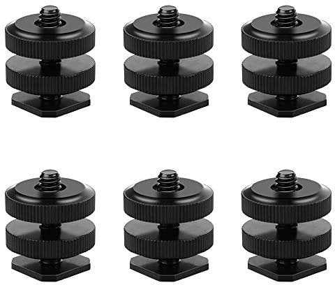 6 Pz Montaggio slitta fotocamera su adattatore vite per treppiede da 1/4 -20, Adattatore a vite da 1/4 per attrezzatura per fotocamera DSLR con montaggio su slitta flash per fotocamera