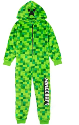 Minecraft Onesie Pixelated Creeper Sleepsuit Gamer Geschenk für Jungen 11-12 Jahre