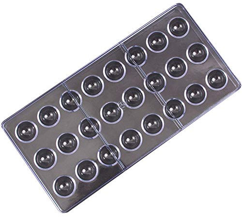 Zonfer 24 Rejilla Semi-Esfera De Chocolate Mold Pc Policarbonato Hacer Chocolate Mold