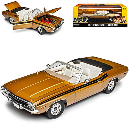 Dodge Challenger R/T Cabrio The MOD Squad 340 Cops auf Zeit Gold Braun 1. Generation 1969-1974 1/18 Greenlight Modell Auto