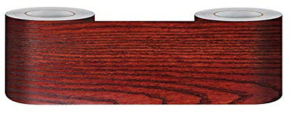 Selbstklebende Bordüre Rote Sandelholzmaserung10cmX500cm Stock Wasserdichte Entfernbare Tapeten Bordüre Aufkleber Dekoration für Wohnzimmer Badezimmer Küche Fliesen