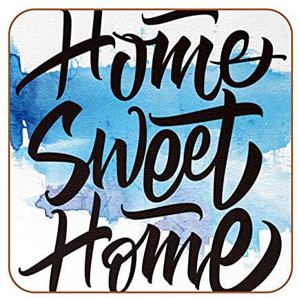Home Sweet Home - Set di 6 sottobicchieri antiscivolo per tazze da tavolo, facili da pulire