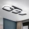 EISIUNY Deckenlampe LED Deckenleuchte 33W 52CM Schwarz Modern Wohnzimmerlampe Küchenlampe 3-Quadratisch Flurlampe Schlafzimmerlampe Deckenbeleuchtung für Küche Büro Schlafzimmer Flur, Kaltweißes Licht