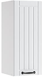 Vicco Hängeschrank Fame-Line, hängender Küchenschrank, Weiß Landhaus/Weiß, 30 cm