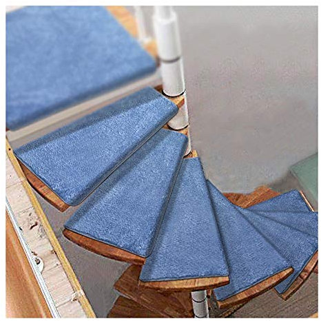 Gradini per Scale a chiocciola 5 Pezzi Tappetino per Scale a chiocciola, Cuscino per Scale Antiscivolo per Interni Protezioni per Scale con svolta a Destra, Tappetini per Scale per Pavimenti