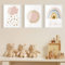 Bilder Kinderzimmer Poster Babyzimmer Mädchen Deko Boho Wandbilder Regenbogen Wolken Sonne Ohne Rahmen für Wohnzimmer Schlafzimmer Wandbild Kinder Junge Mädchen