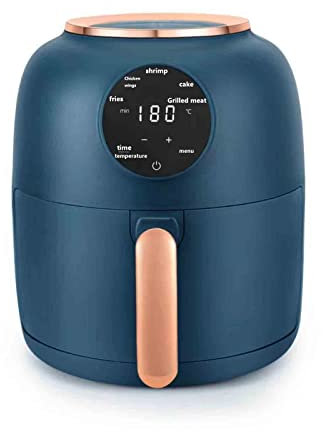 BDT Freidora de Aire Azul de 4,5 l, función de Gran Capacidad for el hogar, freidora eléctrica integrada Completamente automática, Toque Inteligente
