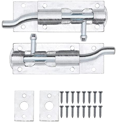 EAI Heavy Duty Necked Tower Bolt | 4 Inch | Galvanised | Fixings Included | Pack of 2