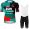 2023 Pro Team BORAhansgrohe Radtrikot Set für Herren, atmungsaktives MTB Radtrikot Trägerhose Kits GEL Paddad (XL)