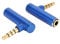 3.5mm 90 Degree Audio Adapter, Right Angle Adapter Connector Plug Male to Female Audio Adapter Headphone Jack, Black/Blue/Gold (Blue Metal 90°3.5 Audio Male to Female Plug)