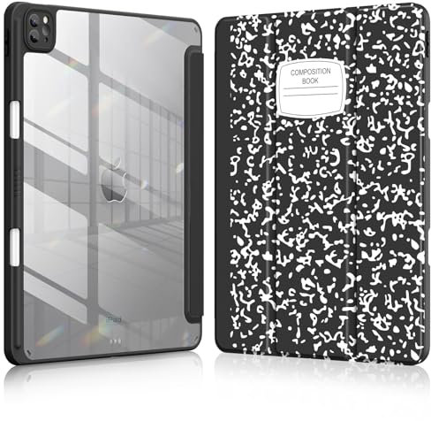 Soke Schutzhülle für iPad Air 13 M2 2024/Pro 12,9 (6./5./4. Generation, 2022/2021/2020), Stifthalter, automatischer Schlaf-/Wachmodus, Kameraschutz, stoßfeste Rückabdeckung für iPad Pro 12,9 Zoll,