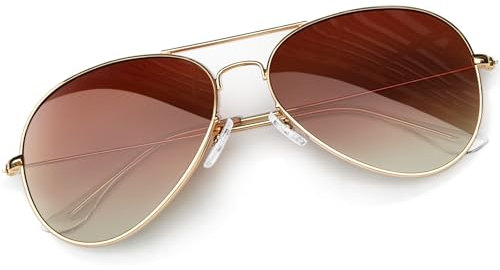 KANASTAL Brown Sunglasses Womens Polarised Mens Rectangular Metal Oversized Ladies Vintage Retro Beach Vacation Fashion UV400 Protection- Gold Frame Brown Gradient Lens