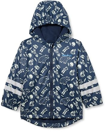 Playshoes Fodera in pile della giacca antipioggia, Giacca antipioggia impermeabile Unisex - Bambini e ragazzi, animali della foresta marina, 104