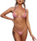 Dadress Ensemble de Bikini Sexy avec String pour Femme, Rose, Taille Unique