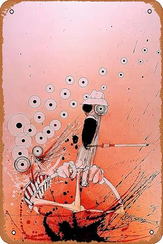 Hunter Driving – Ralph Steadman Eisenmalerei Wandposter Metall Vintage Band Blechschilder Retro Garage Plakette Dekorative Wohnzimmer Garten Schlafzimmer Büro Hotel Cafe Bar