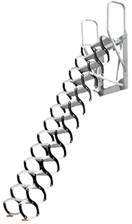 ASSICON Faltbare Dachbodentreppe Wandmontierte Treppe Aluminium Klappbare Dachbodenleiter Home Dachbodentreppe Verdickte Pedale Teleskopleiter für RV Loft Home Dachboden Klappleiter Loft Treppe