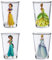 Silver Buffalo Disney Princess Heritage Sketch 100 Years 4-teiliges Mini-Glas-Set 4 x 1