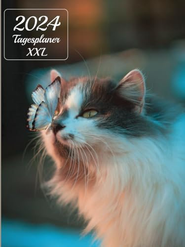Tagesplaner 2024 XXL: XXL Großer Tagesplaner 2024 - Kalender 2024 buchkalender 1 tag 1 seite A4 I kalenderbuch 2024 12 monate von Januar bis Dezember Iterminplaner mit uhrzeit 2024