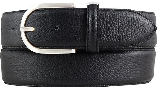 BELTINGER Damen-Gürtel aus gemasertem Leder mit Steppnaht 4 cm | Hochwertiger Ledergürtel mit Pigmentprägung 40mm Damen | Jeans-Gürtel mit runder Gürtelschließe4cm