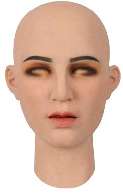 ROANYER Masque féminin en silicone amélioré 2.0 Tête de femme Doux Visage réaliste pour Crossdresser Drag Queen Transgenre Costume (Jane-Natural)