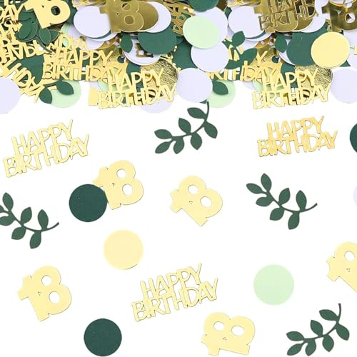 GoldRock Konfetti 18 Geburtstag Deko,Tischdeko 18 Geburtstag,Streudeko Geburtstage 18 Happy Birthday Confetti,Deko 18. Geburtstage Junge Mädchen,18. Geburtstags Deko Tisch,Geburtstagsdeko 18 Jahre