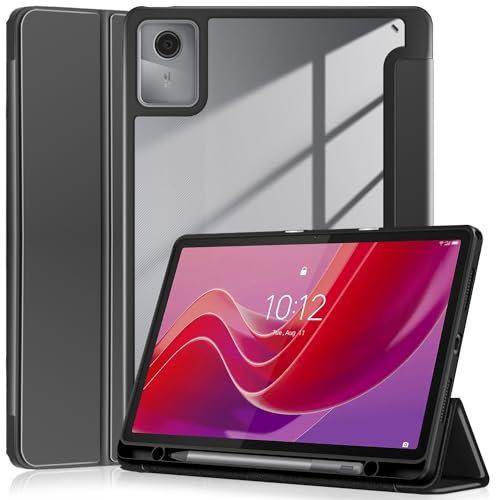 YRH per cover lenovo tab m11 con porta penna 11 pollici 2024, [Auto Wake/Sleep] Custodia in pelle per tablet Lenovo M11 [TB330FU /TB330XU] (nero)