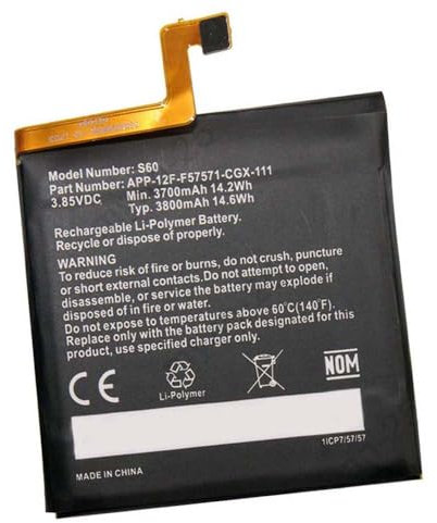 CENTERPOWER Ersatz Akku Kompatibel mit CAT S60 APP-12F-F5757I-CGX-111 Mobile Phone Batterie (3.85V, 3700mAh/14.2Wh)