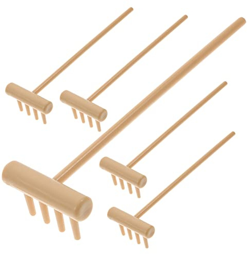 JEWEDECO 6pcs Mini Zen Garden Rakes Set Plastic Sandbox Rakes Lightweight Desktop Easy to Operate Cultivate Hand-on Ability Gift for Friends and Relatives Who Love Zen