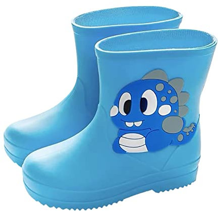 Stivali da Pioggia Classici per Bambini Scarpe da Acqua per Bambini in Gomma PVC Stivali da Pioggia Impermeabili Stivali Antipioggia Bambina Stivali da Pioggia Bambino (Blue, 27 Toddler)