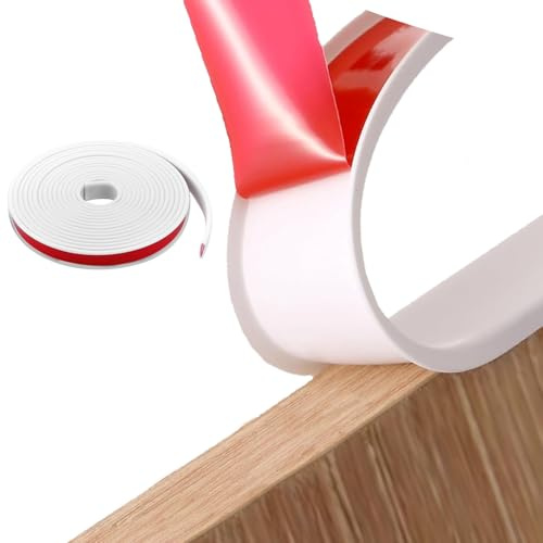 5mx16mm White U Shape Furniture Edge Banding, Self Adhesive, Flexible | Self-adhesive design, Flexible TPE, Edge guard anti-collision for kitchen units, shelves, tables, cabinets, marble, wood