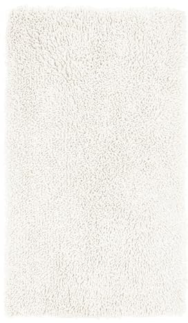 Kleine Wolke Badteppich Dana Polarweiß 70 x 120 cm | OEKO-TEX zertifiziert, rutschhemmende Unterseite, für Fußbodenheizung, maschinenwaschbar, 75% Baumwolle, 25% Polyester