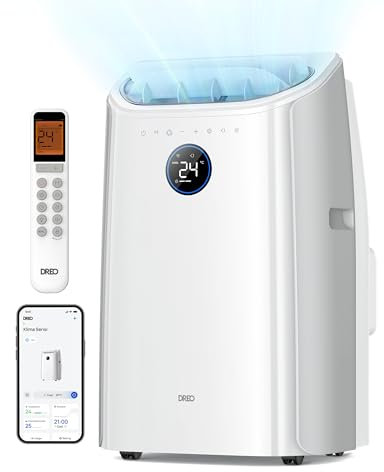 Dreo Smart 3-in-1 Portable Air Conditioner, 10000 BTU Drainage-Free Cooling AC Unit, Silent Mobile Air Conditioner for Bedroom, APP/Voice/Remote Control, 24h Timer with Fan &Dehumidifier, AC515S