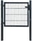 qohoio 141740 2D Fence Gate (Single) Anthracite Grey 106 x 130 cm Garden Gates High galvanised wrought iron metal swing gate