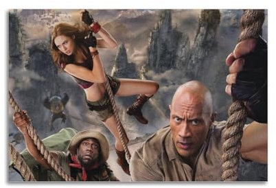 ACIFHGUE Jumanji 2 Filmposter, dekorative Malerei, Leinwand, Wandposter und Kunstdruck, moderne Familienschlafzimmer-Dekoration, Poster, 20 x 30 cm