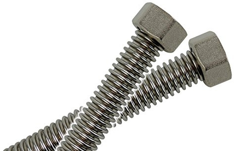DN32 Edelstahlwellrohr 200cm beidseitig 1.1/2'' ÜM enggewellt & fertig montiert -Solarrohr Solarleitung