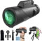 Yongheng 12x50 Télescope Monoculaire, Monoculaires à Vision Plus Grande pour Adultes et Enfants avec Trépied Stable Portable Monoculaire Puissant pour Observer Les Oiseaux Randonnée Pédestre (Foncé M)