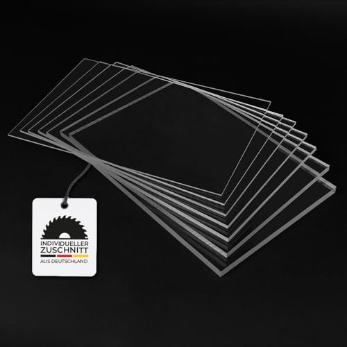 HausFux Acrylglasplatten – Zuschnitt nach Maß – Transparent – 2–10 mm stark – XT – UV-beständig, bruchsicher, glasklar (5 mm - XT, Transparent, 80 x 40 cm)